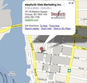 StepForth Web Marketing Inc.'s location as shown on Google Maps