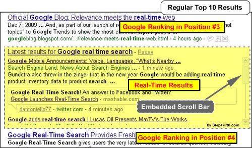 Real time search example by StepForth.com