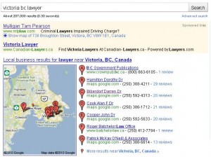 Google local business center Victoria lawyer