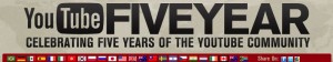 A screenshot of the YouTube Five Year anniversary banner
