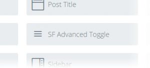 a screenshot of the SF Advanced Toggle in DIVI modules