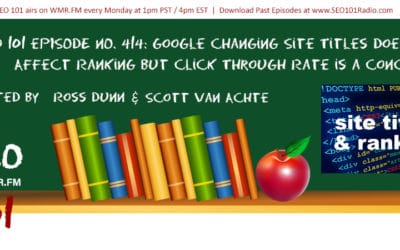 SEO 101 Ep 414: Google Changing Site Titles Doesn’t Affect Ranking but Click Through Rate is a Concern