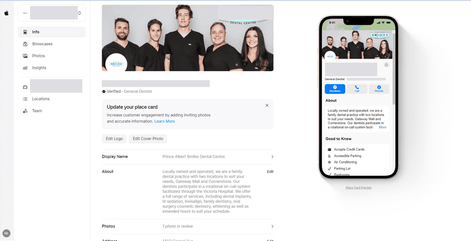 Apple Business Connect Optimized Listing